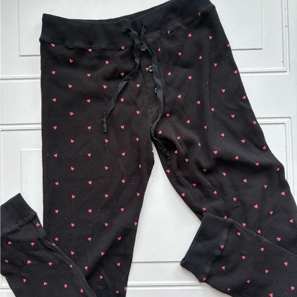 Plush Apparel Hearts Thermal Pajama Pants Size Small - Picture 3 of 8